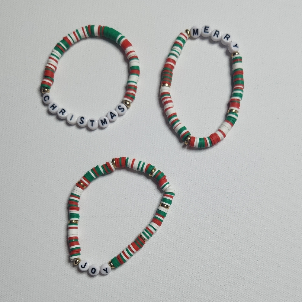 Festive Christmas Beaded Bracelets